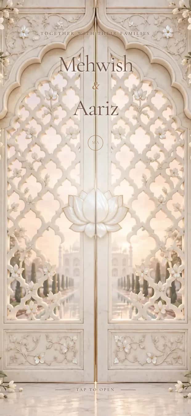 Alabaster Mahal — actual invitation preview